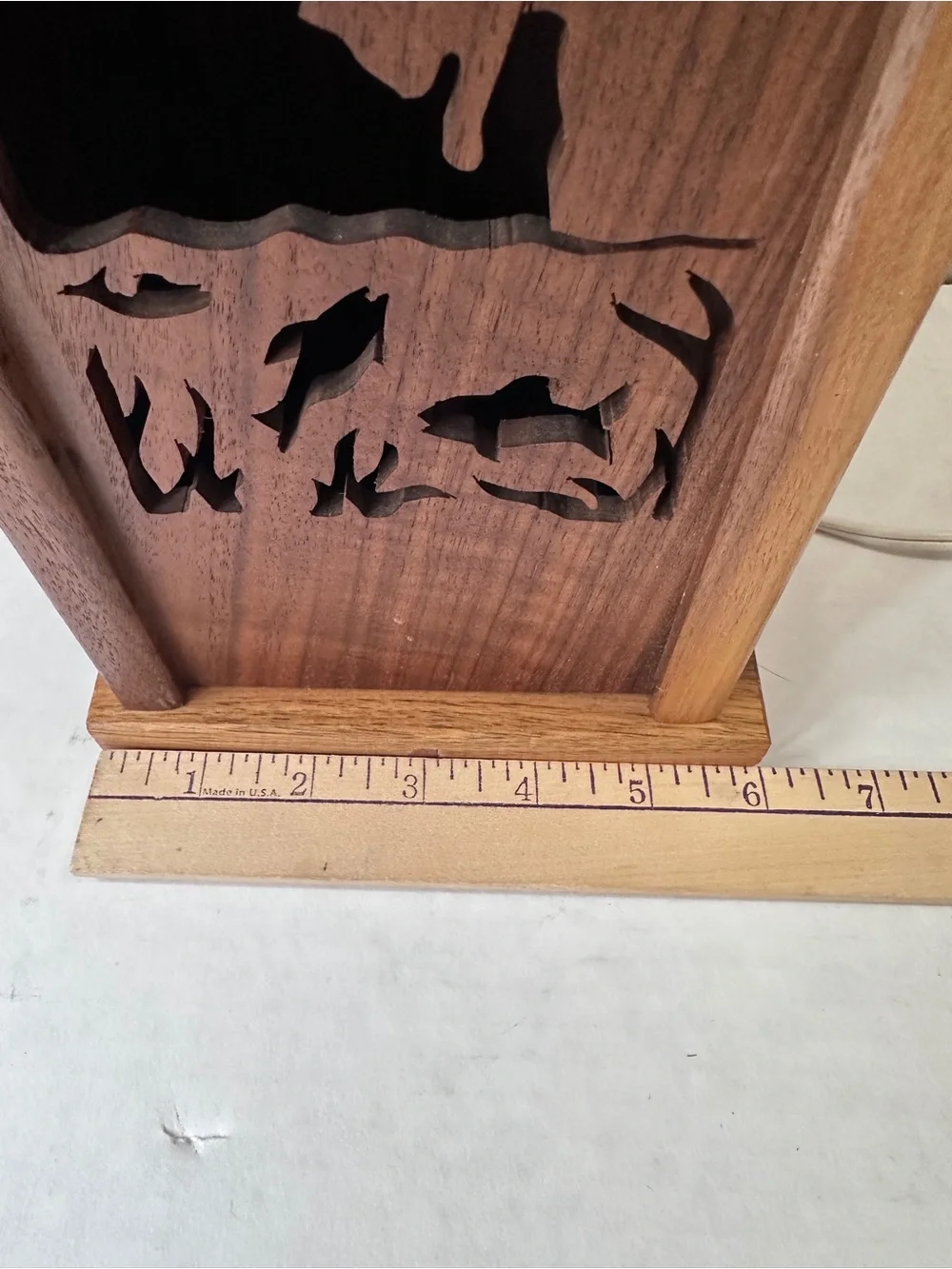 Vintage Handmade Wooden Silhouette Light Box Night Lamp Interchangeable Slats